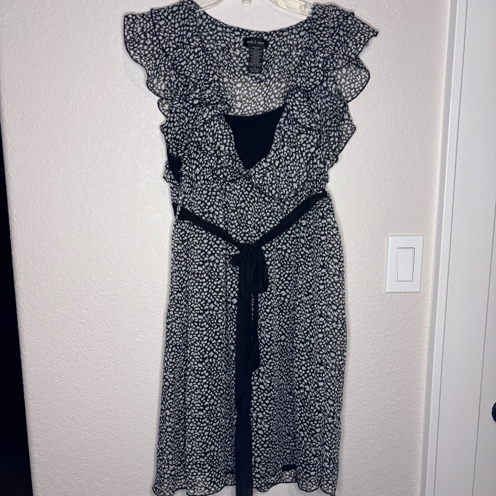 Elegant Sam‎ & Max Black and White Ruffle Dress, Fairy, Goth